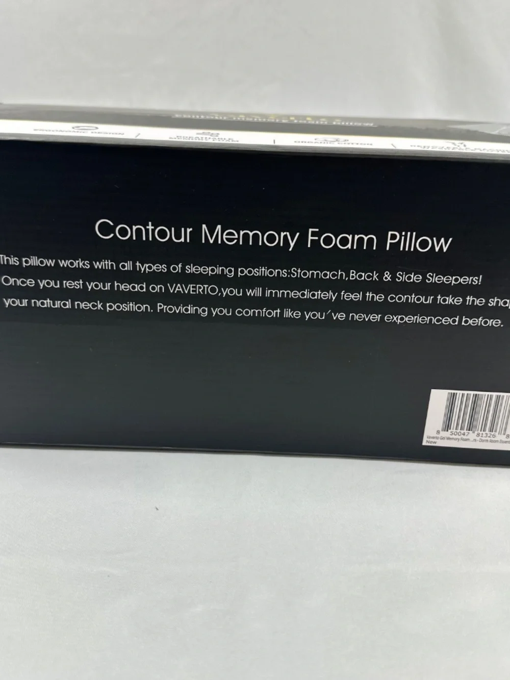 VaVerto Standard Contour Memory Foam Pillow, New in Box